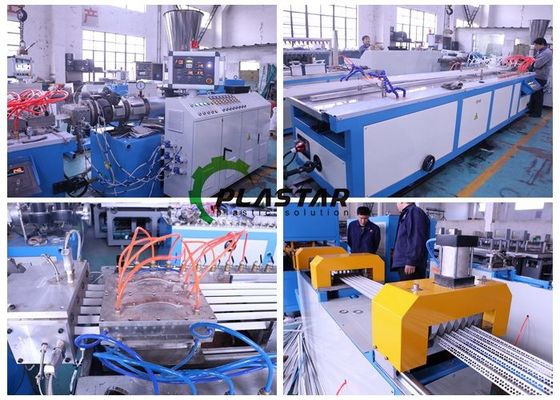 6 In 1 PVC Profile Extrusion Machine PVC Corner Bead Extrusion Line With Punching Holes
