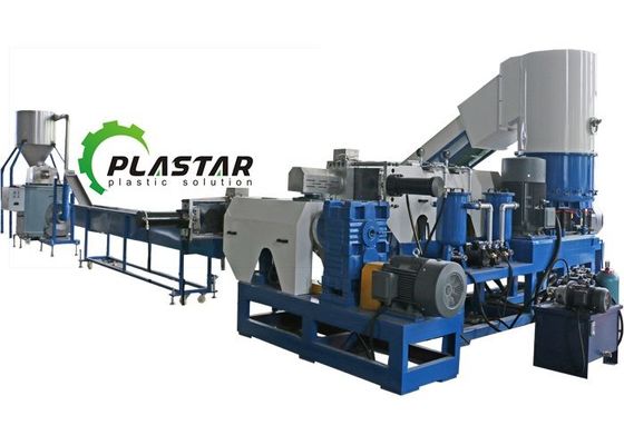 Post Consumer Film Polyethylene Plastic Pelletizing Recycling Machine 1000kg/H
